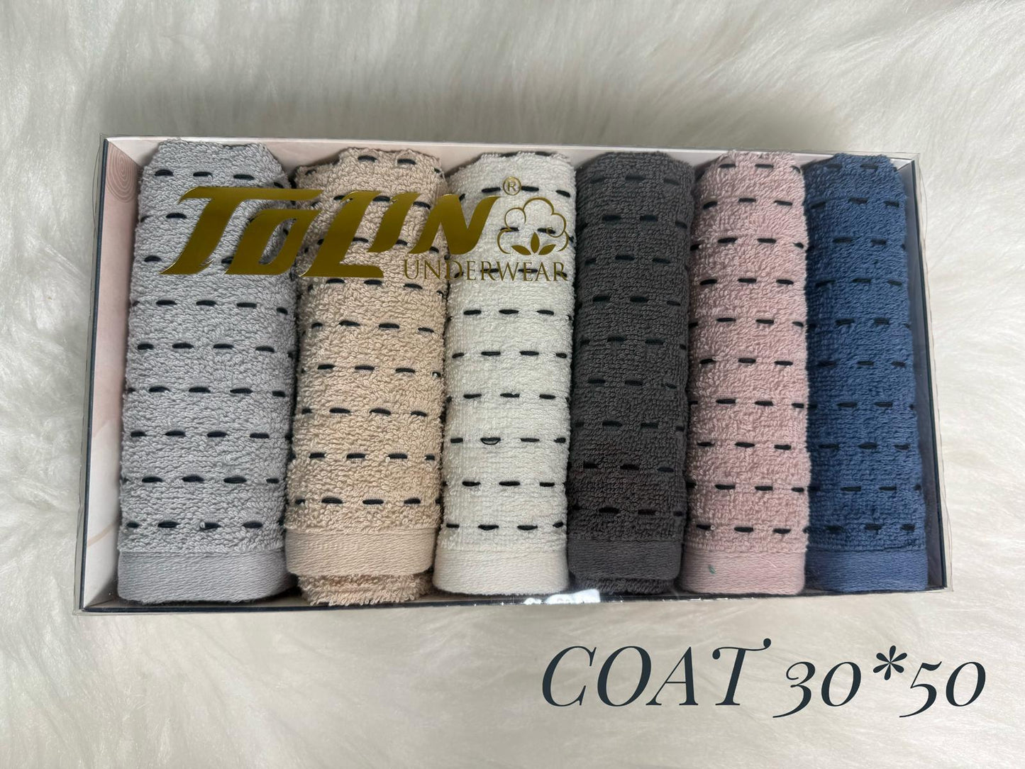 بشكير 6 قطع COAT مقاس 30*50 موديل 41021