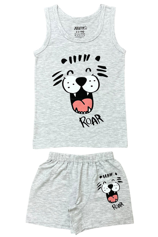 طقم ولادي شيال+شورط مطبع صورة - 830-17