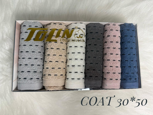 بشكير 6 قطع COAT مقاس 30*50 موديل 41021