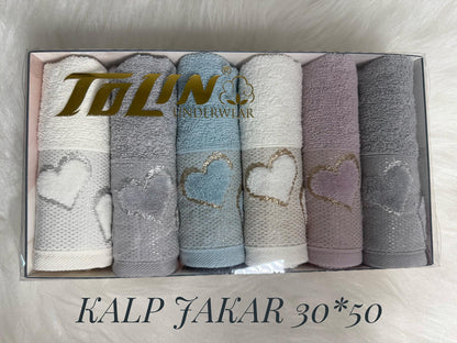 بشكير 6 قطع KALP JAKARLI مقاس 30*50 موديل 41013
