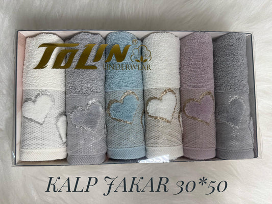 بشكير 6 قطع KALP JAKARLI مقاس 30*50 موديل 41013