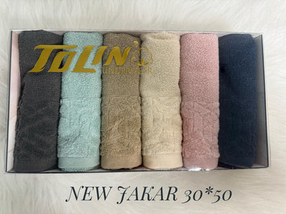 بشكير 6 قطع EKO KADİFE JAKARLI مقاس 30*50 موديل 41014