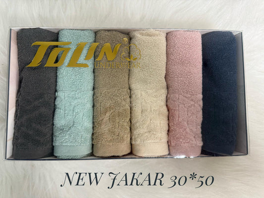 بشكير 6 قطع EKO KADİFE JAKARLI مقاس 30*50 موديل 41014