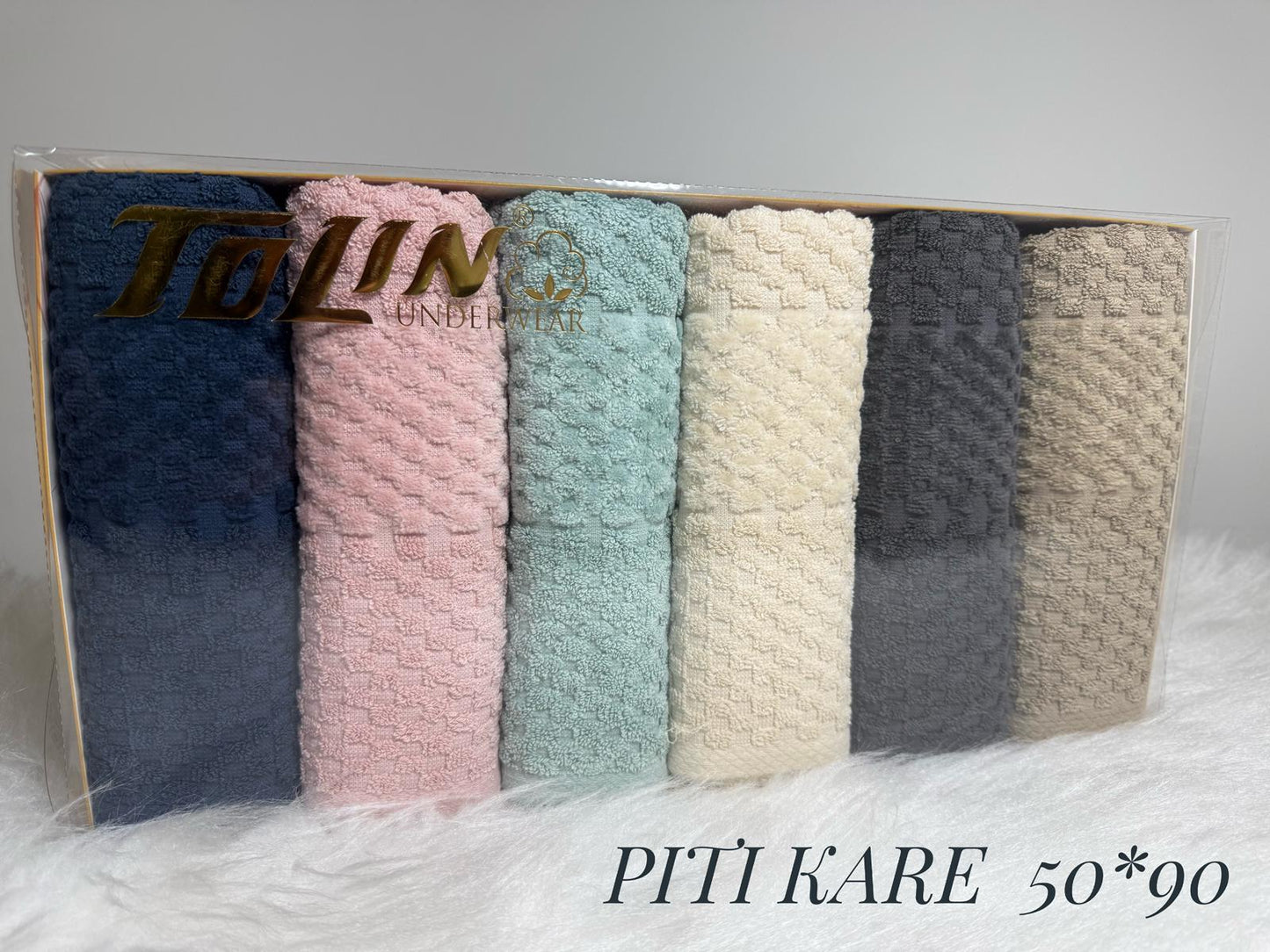 بشكير 6 قطع PİTİ KARE مقاس 50*90 موديل 41003