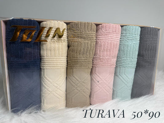 بشكير 6 قطع TRUVA مقاس 50*90 موديل 41005